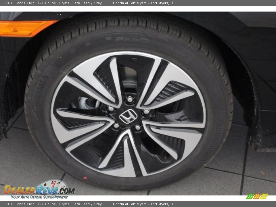 2018 Honda Civic EX-T Coupe Crystal Black Pearl / Gray Photo #12