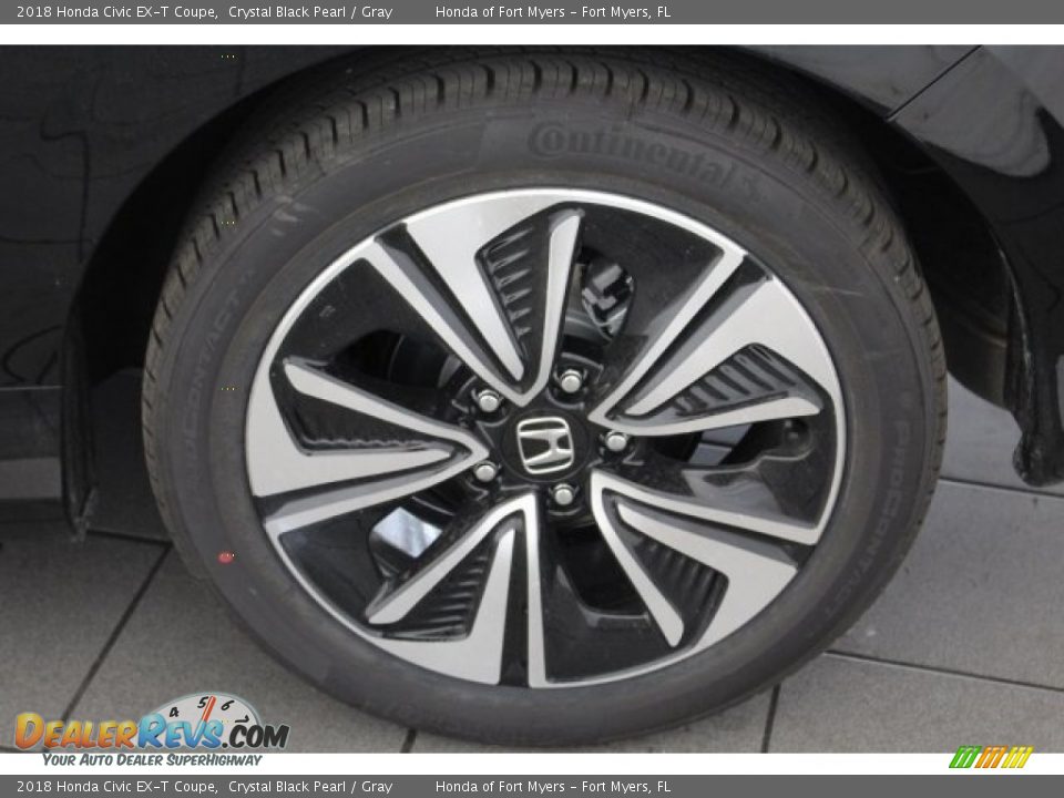 2018 Honda Civic EX-T Coupe Crystal Black Pearl / Gray Photo #13