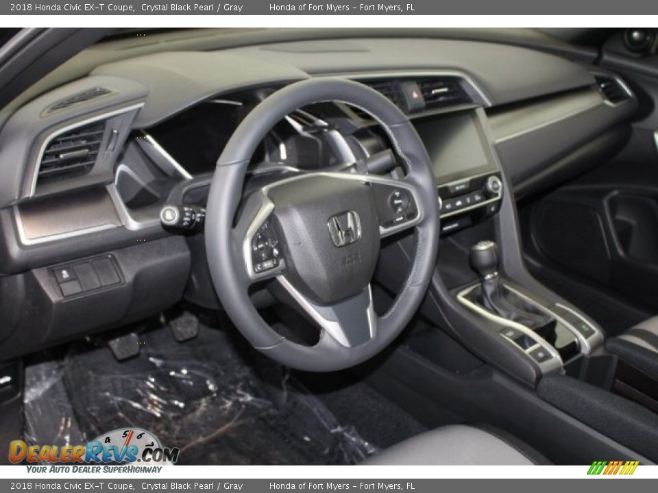 2018 Honda Civic EX-T Coupe Crystal Black Pearl / Gray Photo #18