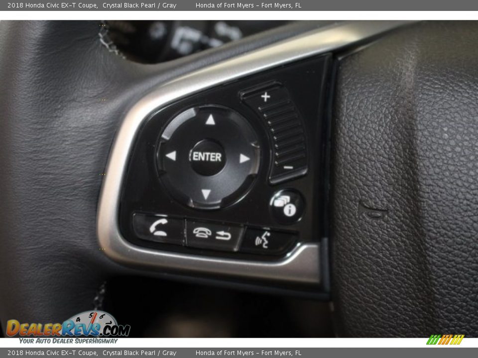 2018 Honda Civic EX-T Coupe Crystal Black Pearl / Gray Photo #20
