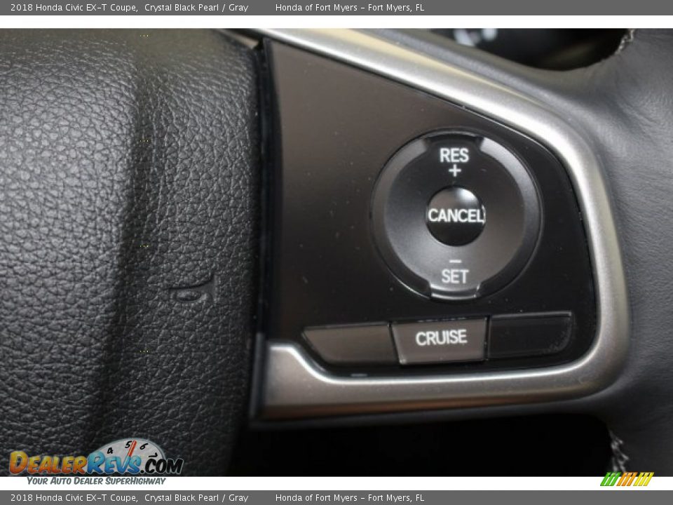 2018 Honda Civic EX-T Coupe Crystal Black Pearl / Gray Photo #21
