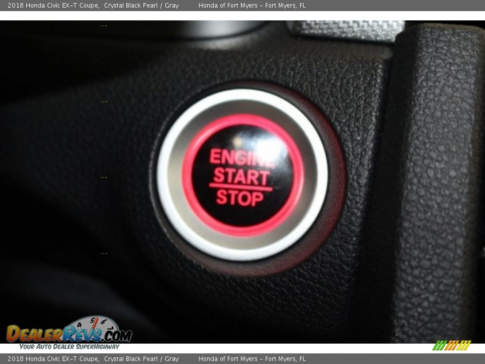 2018 Honda Civic EX-T Coupe Crystal Black Pearl / Gray Photo #26