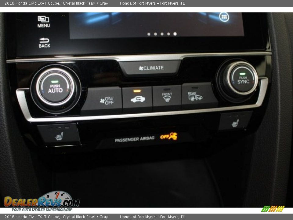 2018 Honda Civic EX-T Coupe Crystal Black Pearl / Gray Photo #27