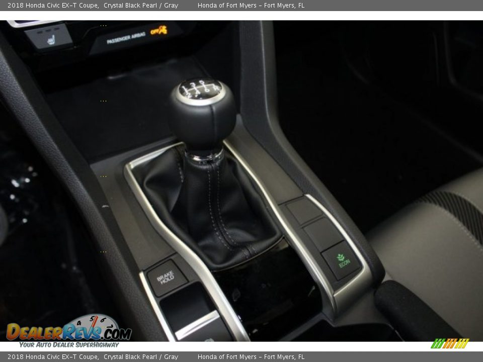 2018 Honda Civic EX-T Coupe Crystal Black Pearl / Gray Photo #28