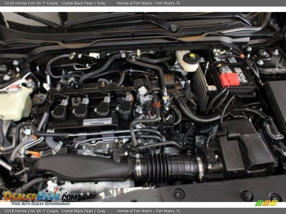 2018 Honda Civic EX-T Coupe Crystal Black Pearl / Gray Photo #34
