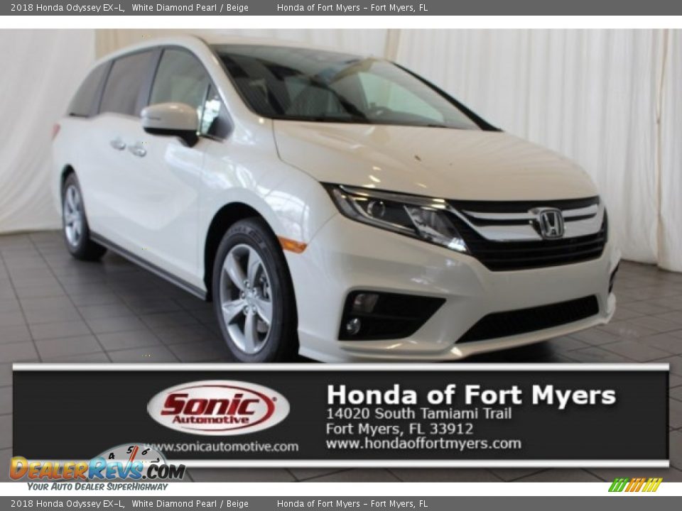 2018 Honda Odyssey EX-L White Diamond Pearl / Beige Photo #1