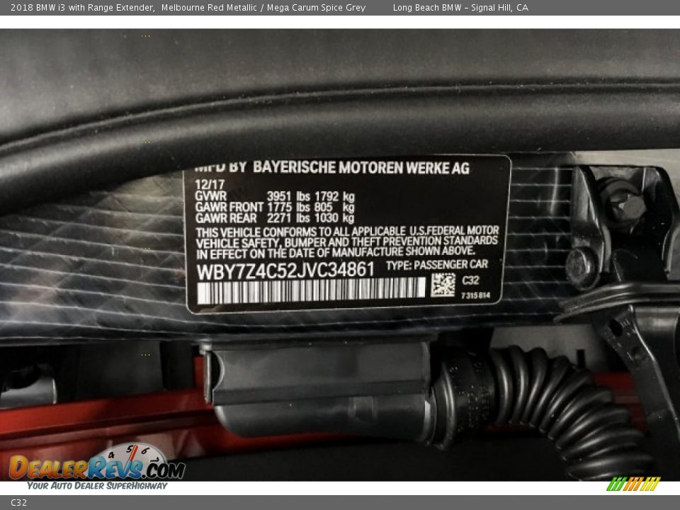 BMW Color Code C32 Melbourne Red Metallic