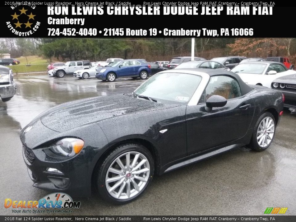 2018 Fiat 124 Spider Lusso Roadster Nero Cinema Jet Black / Saddle Photo #1