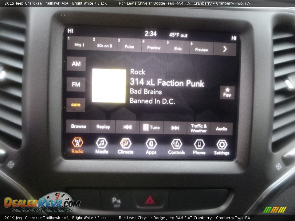 2019 Jeep Cherokee Trailhawk 4x4 Bright White / Black Photo #16