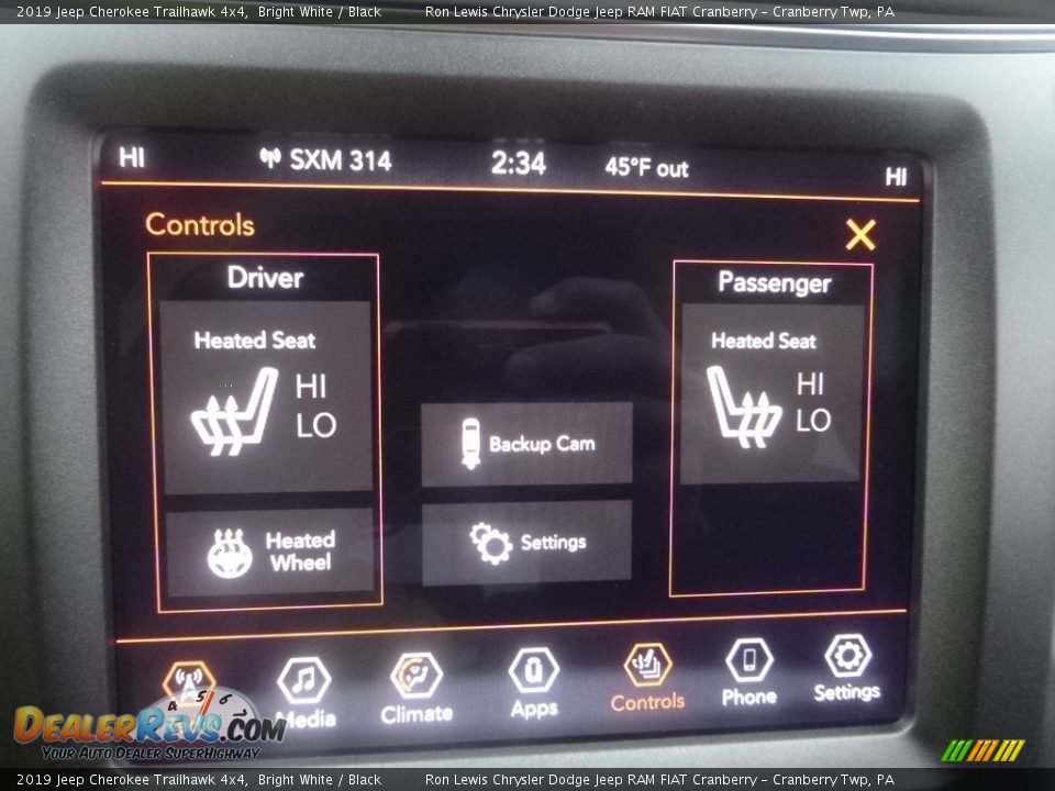 2019 Jeep Cherokee Trailhawk 4x4 Bright White / Black Photo #20