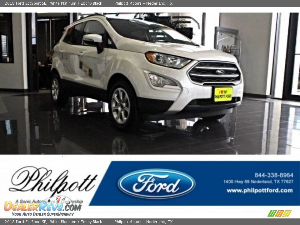 2018 Ford EcoSport SE White Platinum / Ebony Black Photo #1