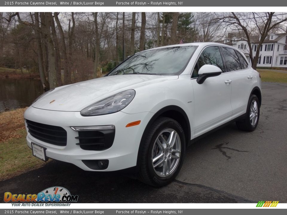 2015 Porsche Cayenne Diesel White / Black/Luxor Beige Photo #1