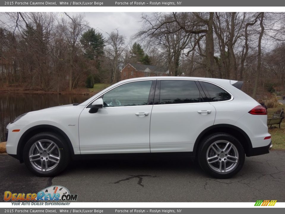 2015 Porsche Cayenne Diesel White / Black/Luxor Beige Photo #3