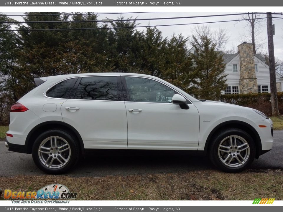 2015 Porsche Cayenne Diesel White / Black/Luxor Beige Photo #7