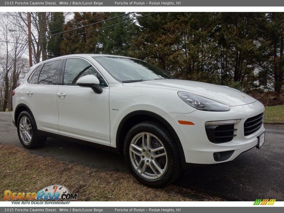 2015 Porsche Cayenne Diesel White / Black/Luxor Beige Photo #8