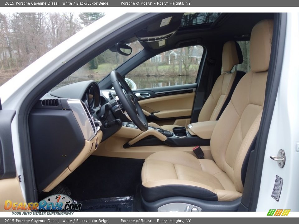2015 Porsche Cayenne Diesel White / Black/Luxor Beige Photo #12