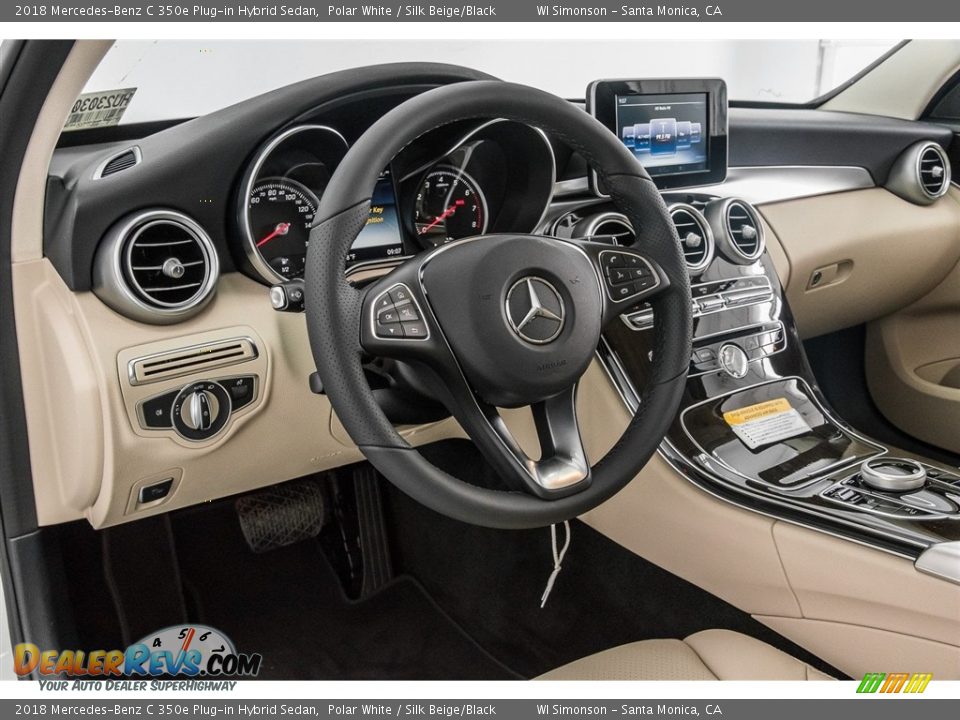2018 Mercedes-Benz C 350e Plug-in Hybrid Sedan Polar White / Silk Beige/Black Photo #6