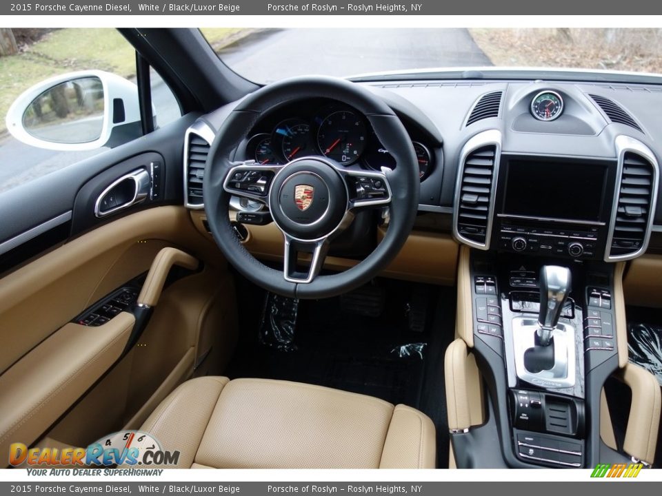2015 Porsche Cayenne Diesel White / Black/Luxor Beige Photo #13