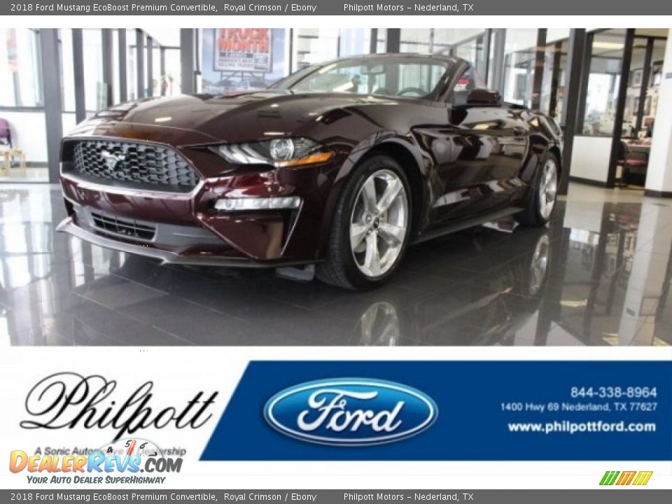2018 Ford Mustang EcoBoost Premium Convertible Royal Crimson / Ebony Photo #1