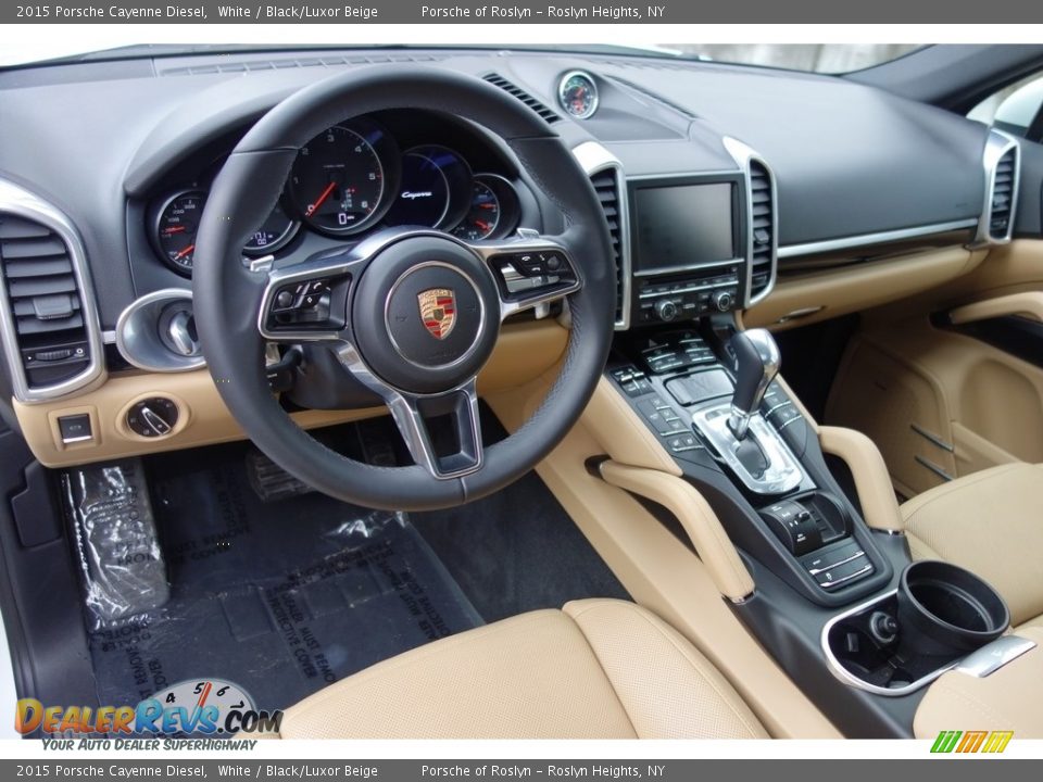 2015 Porsche Cayenne Diesel White / Black/Luxor Beige Photo #19