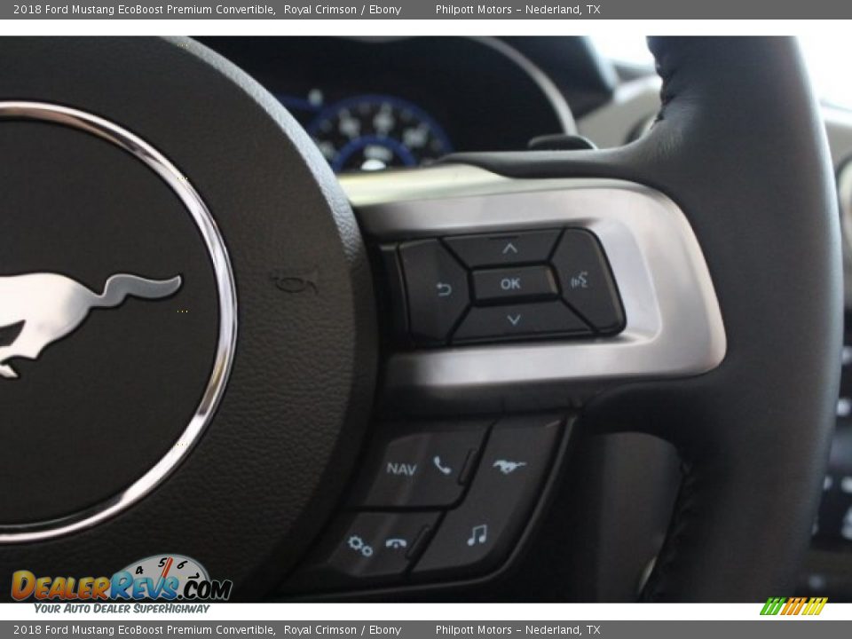 2018 Ford Mustang EcoBoost Premium Convertible Royal Crimson / Ebony Photo #20
