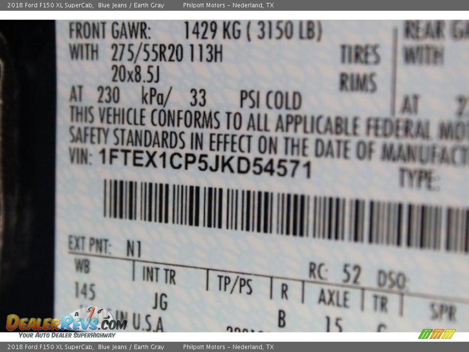 2018 Ford F150 XL SuperCab Blue Jeans / Earth Gray Photo #33