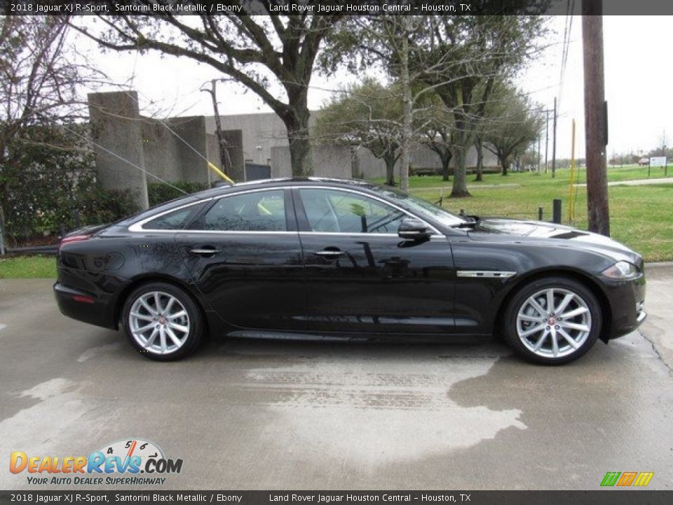 2018 Jaguar XJ R-Sport Santorini Black Metallic / Ebony Photo #6
