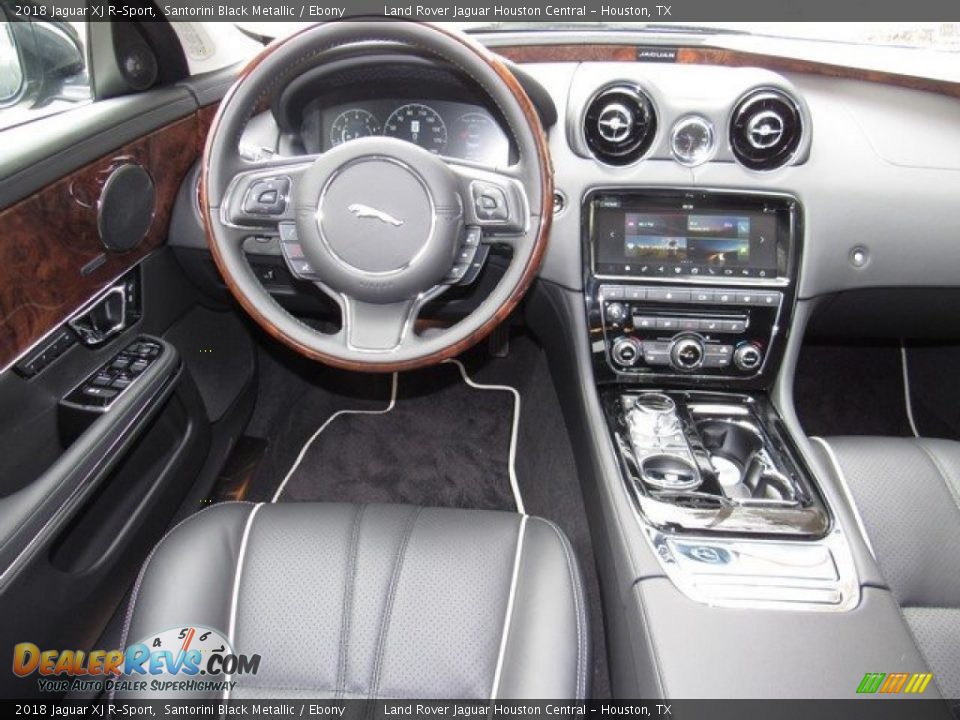 2018 Jaguar XJ R-Sport Santorini Black Metallic / Ebony Photo #14