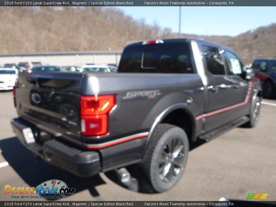 2018 Ford F150 Lariat SuperCrew 4x4 Magnetic / Special Edition Black/Red Photo #2