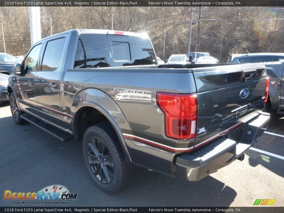 2018 Ford F150 Lariat SuperCrew 4x4 Magnetic / Special Edition Black/Red Photo #6