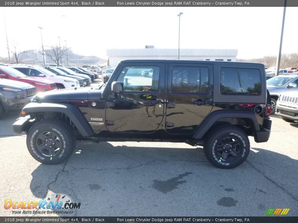 2018 Jeep Wrangler Unlimited Sport 4x4 Black / Black Photo #2