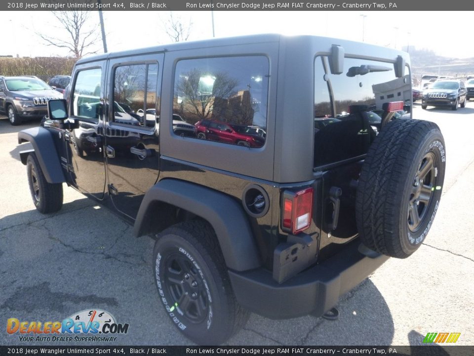 2018 Jeep Wrangler Unlimited Sport 4x4 Black / Black Photo #3