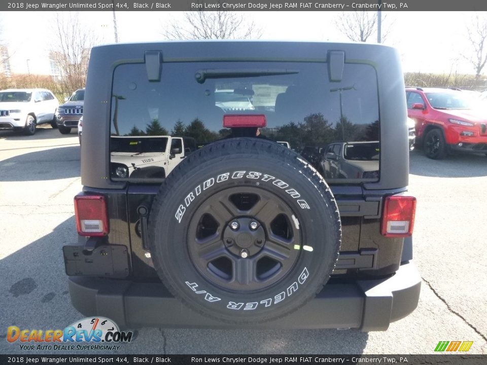 2018 Jeep Wrangler Unlimited Sport 4x4 Black / Black Photo #4