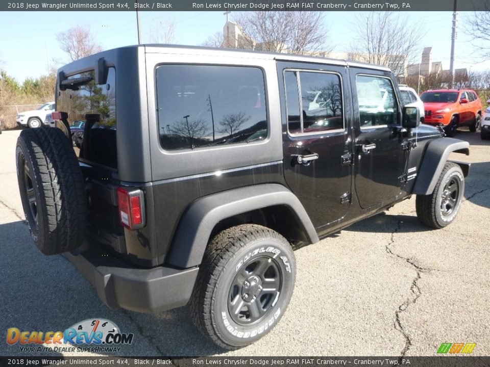 2018 Jeep Wrangler Unlimited Sport 4x4 Black / Black Photo #5