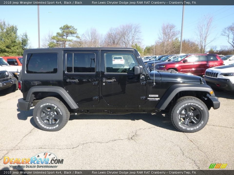 2018 Jeep Wrangler Unlimited Sport 4x4 Black / Black Photo #6