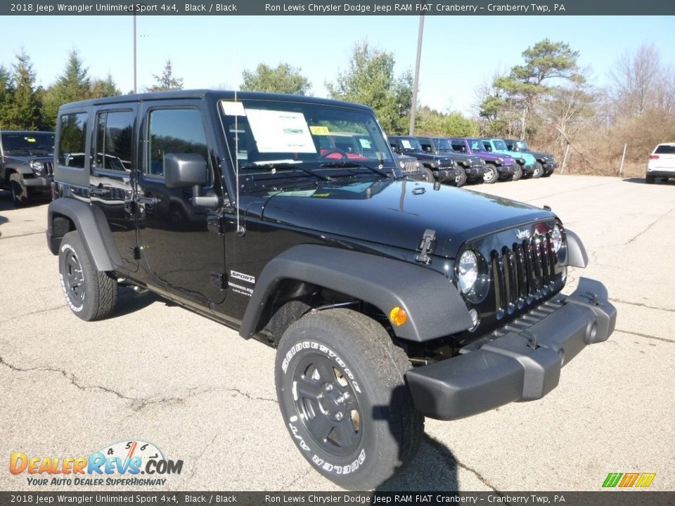 2018 Jeep Wrangler Unlimited Sport 4x4 Black / Black Photo #7