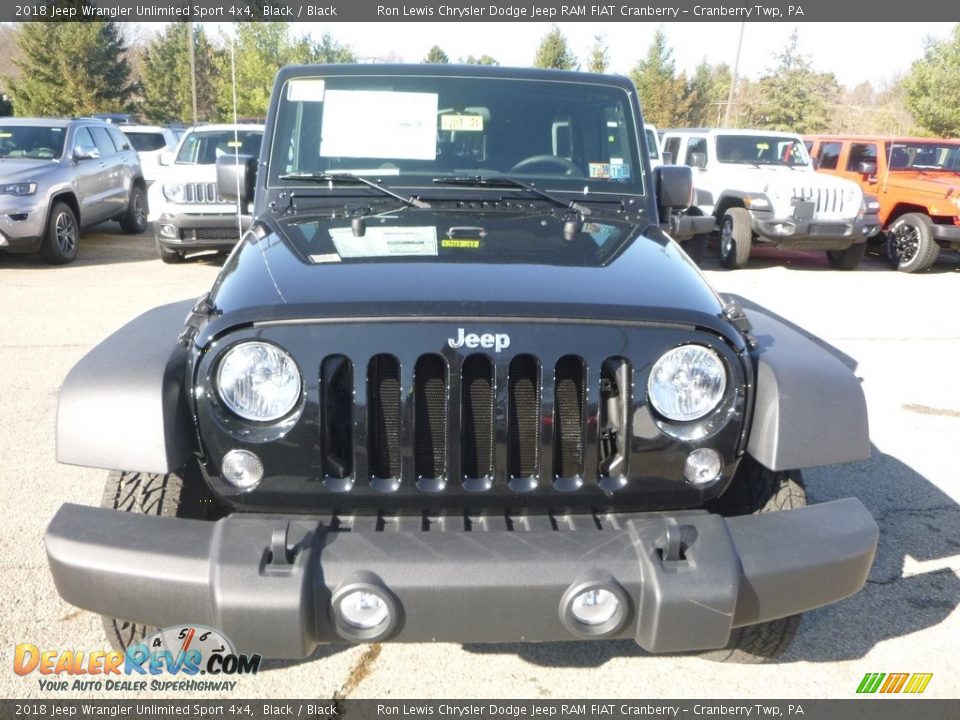 2018 Jeep Wrangler Unlimited Sport 4x4 Black / Black Photo #8