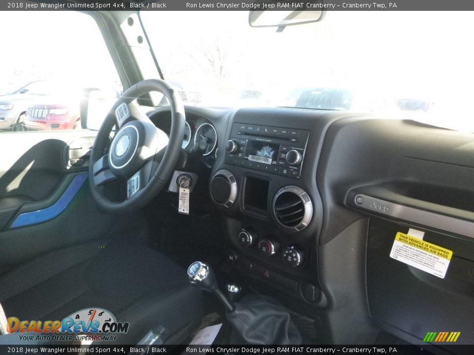 2018 Jeep Wrangler Unlimited Sport 4x4 Black / Black Photo #11