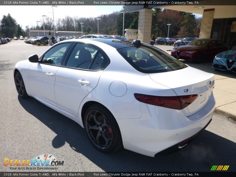 2018 Alfa Romeo Giulia Ti AWD Alfa White / Black/Red Photo #4