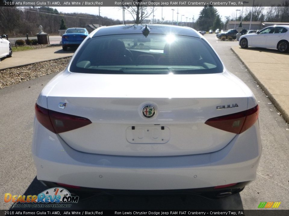 2018 Alfa Romeo Giulia Ti AWD Alfa White / Black/Red Photo #6