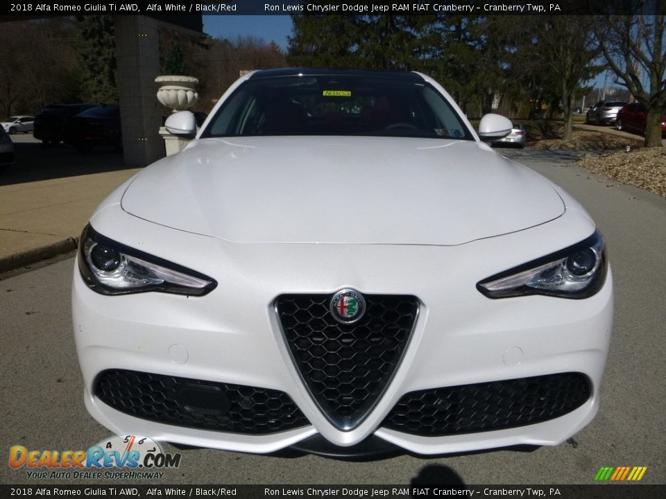 2018 Alfa Romeo Giulia Ti AWD Alfa White / Black/Red Photo #12