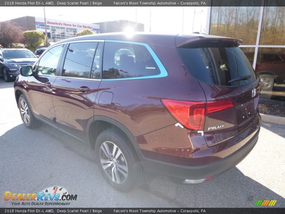 2018 Honda Pilot EX-L AWD Deep Scarlet Pearl / Beige Photo #2