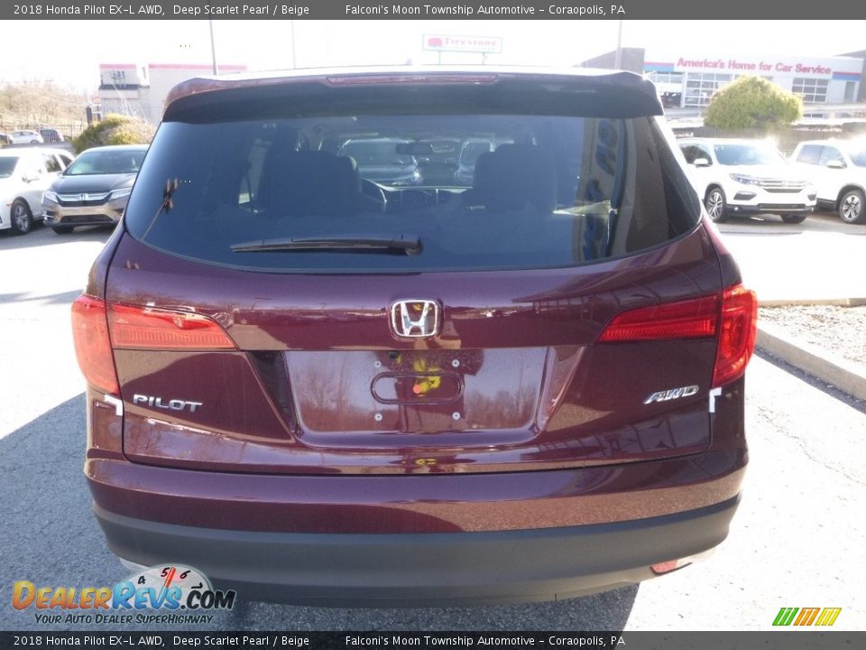 2018 Honda Pilot EX-L AWD Deep Scarlet Pearl / Beige Photo #3