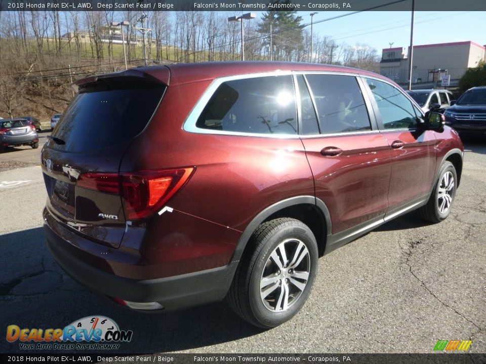 2018 Honda Pilot EX-L AWD Deep Scarlet Pearl / Beige Photo #4