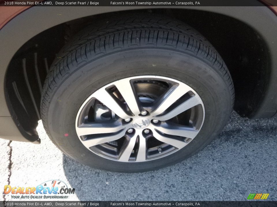 2018 Honda Pilot EX-L AWD Deep Scarlet Pearl / Beige Photo #7