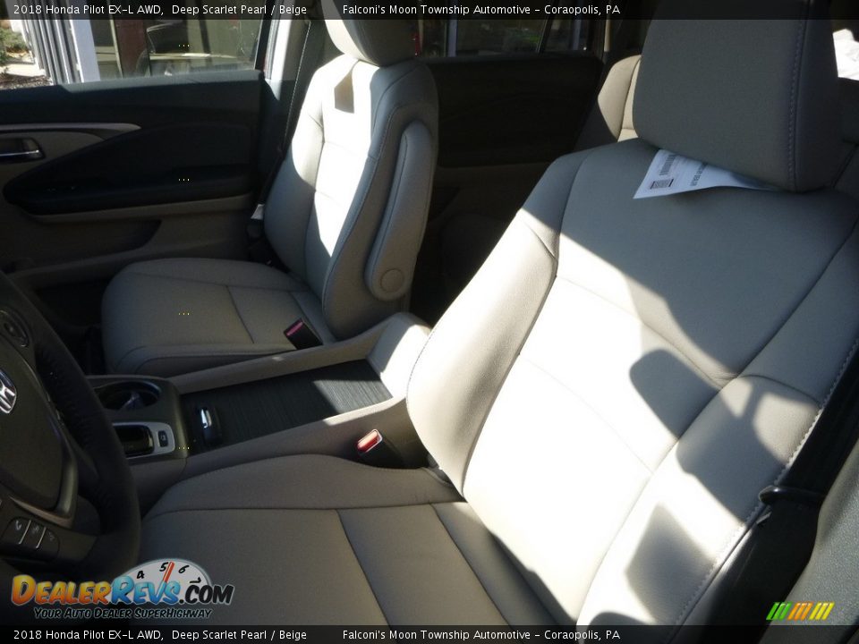 2018 Honda Pilot EX-L AWD Deep Scarlet Pearl / Beige Photo #8