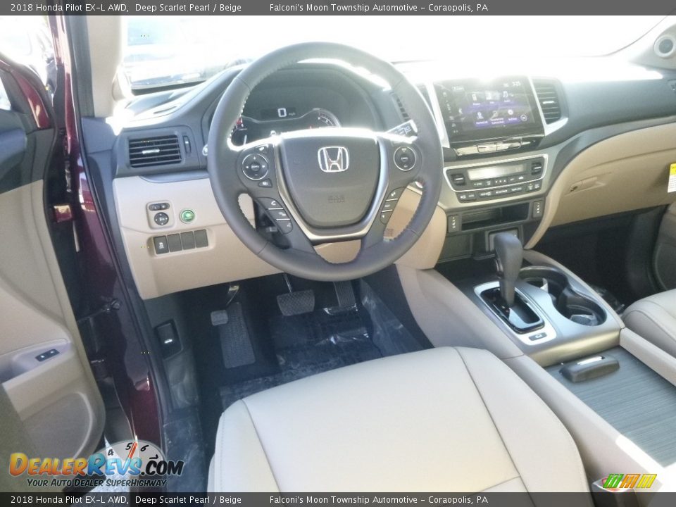 2018 Honda Pilot EX-L AWD Deep Scarlet Pearl / Beige Photo #10