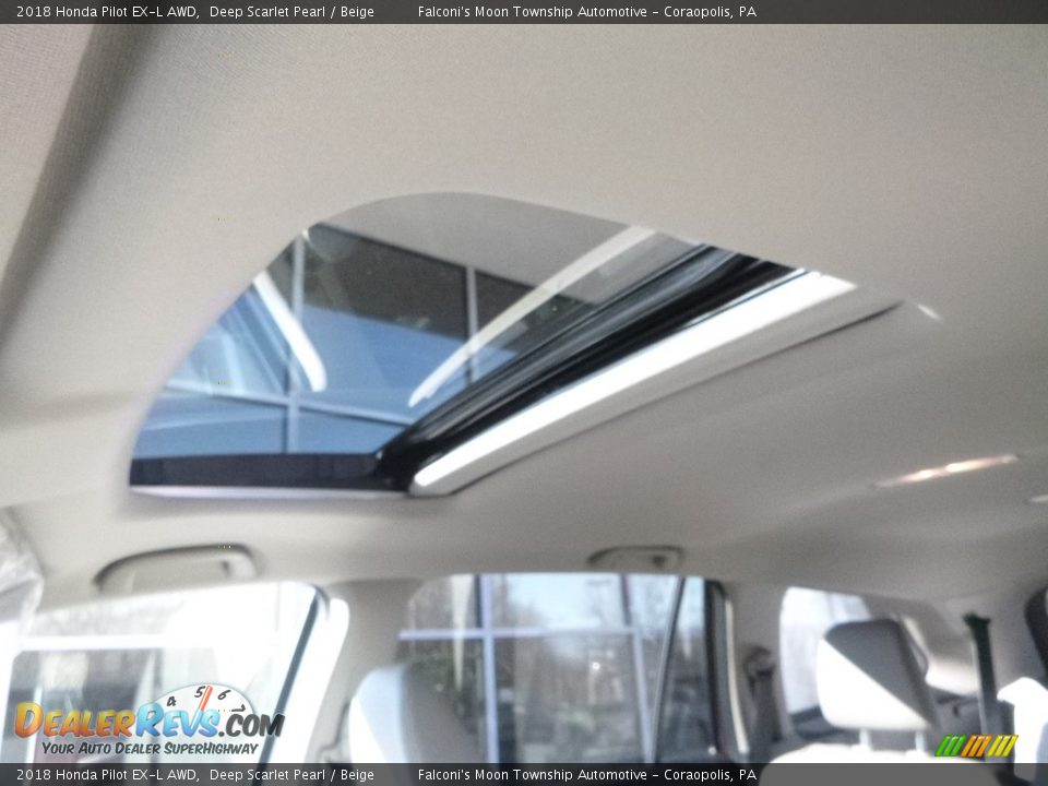 2018 Honda Pilot EX-L AWD Deep Scarlet Pearl / Beige Photo #13