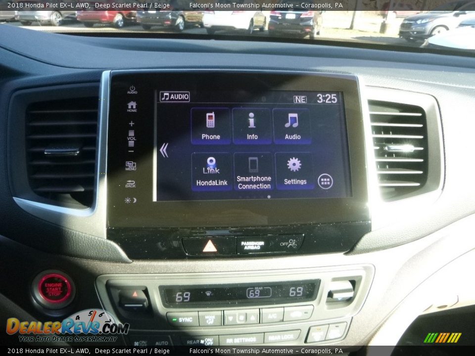 2018 Honda Pilot EX-L AWD Deep Scarlet Pearl / Beige Photo #14