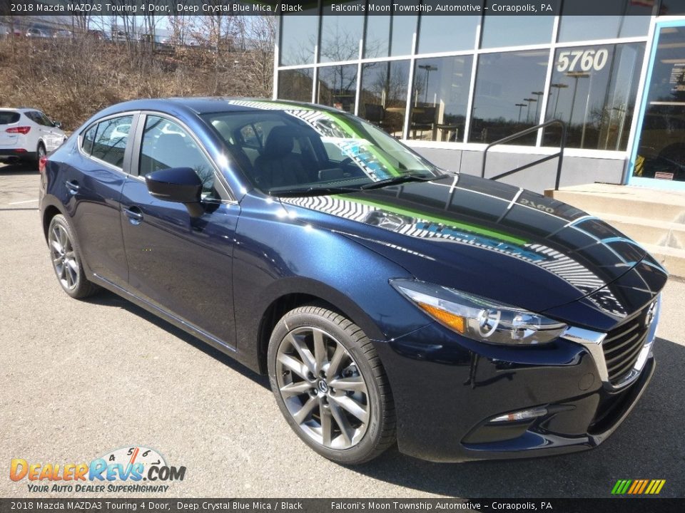 2018 Mazda MAZDA3 Touring 4 Door Deep Crystal Blue Mica / Black Photo #3